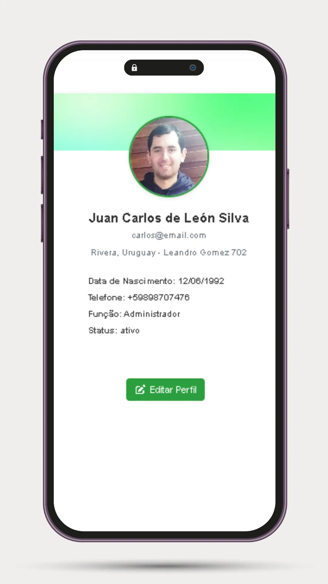 Vista de reportes del sistema