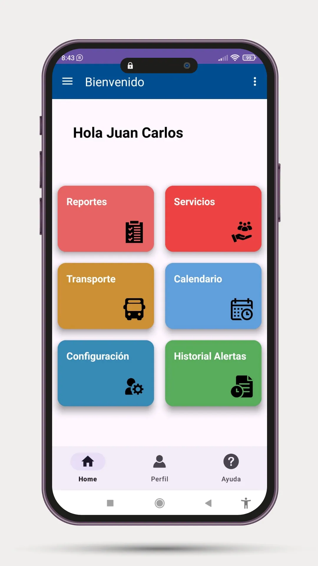 Pantalla de reportes